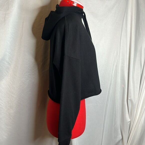 XS136 Calvin Klein logo crop hoodie with raw hem - Picture 7 of 8